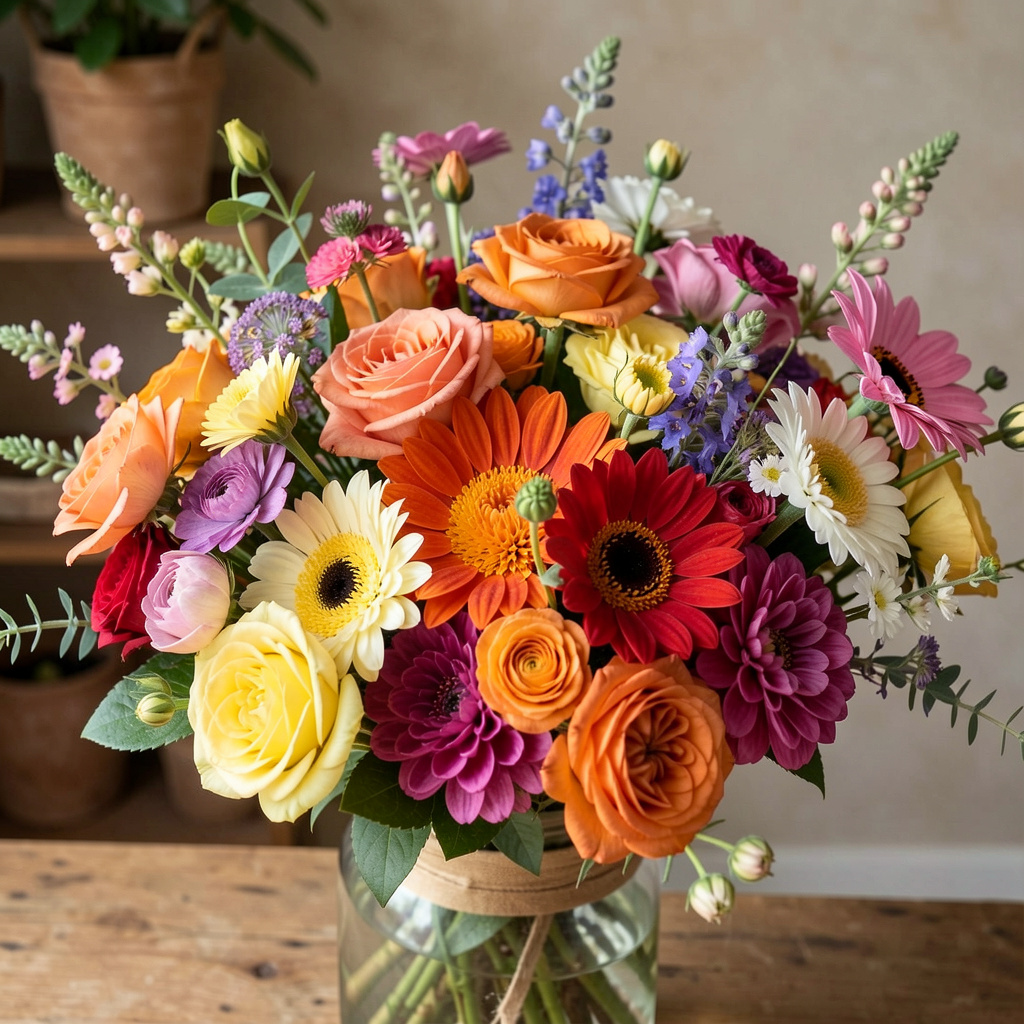 Handcrafted seasonal flower bouquets